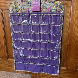 Raymond Waites Paisley Hanging Jewelry Organizer with 66 Clear Pockets
